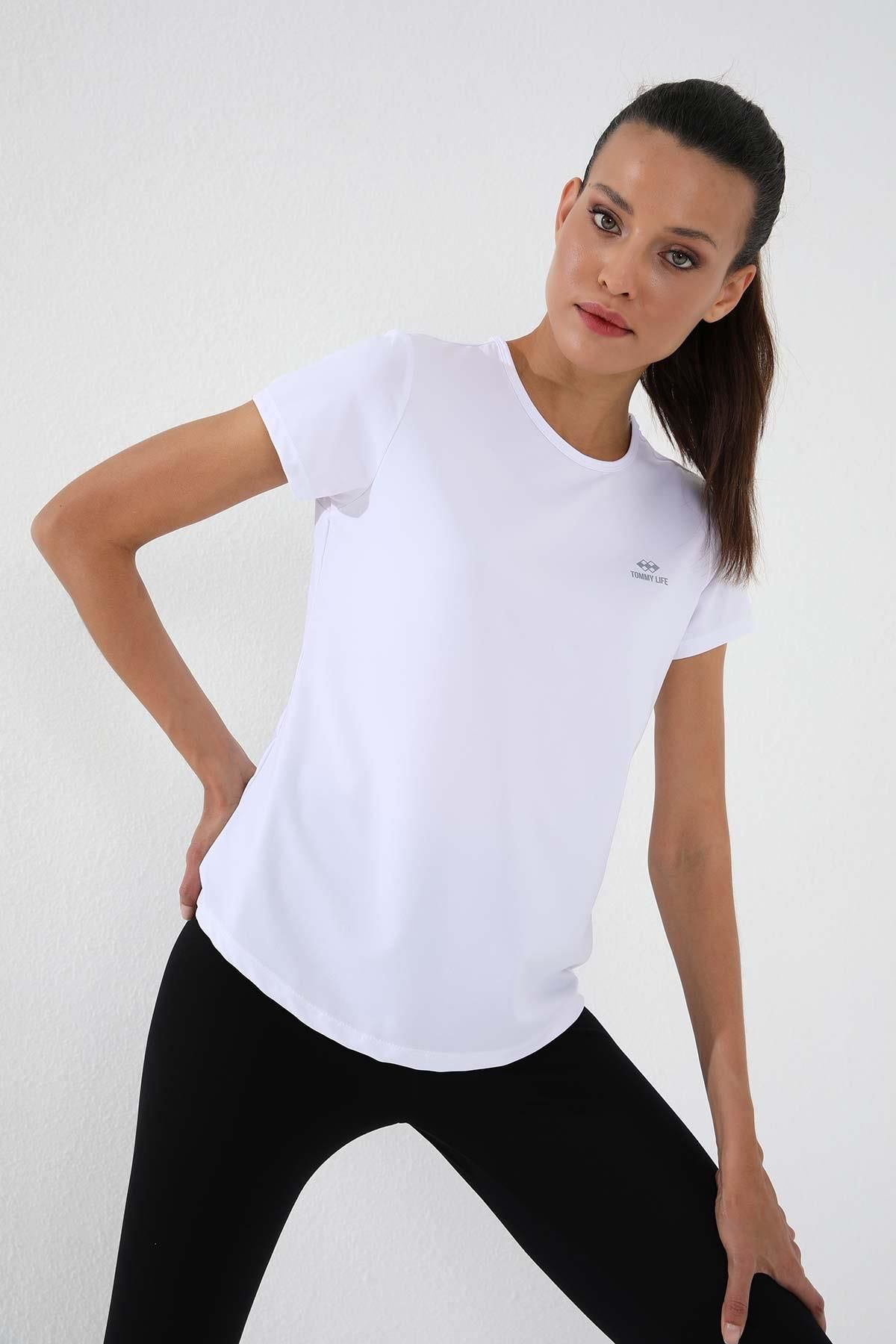 Tommy Life Beyaz Basic Kısa Kol Standart Kalıp O Yaka Kadın T-Shirt - 97144