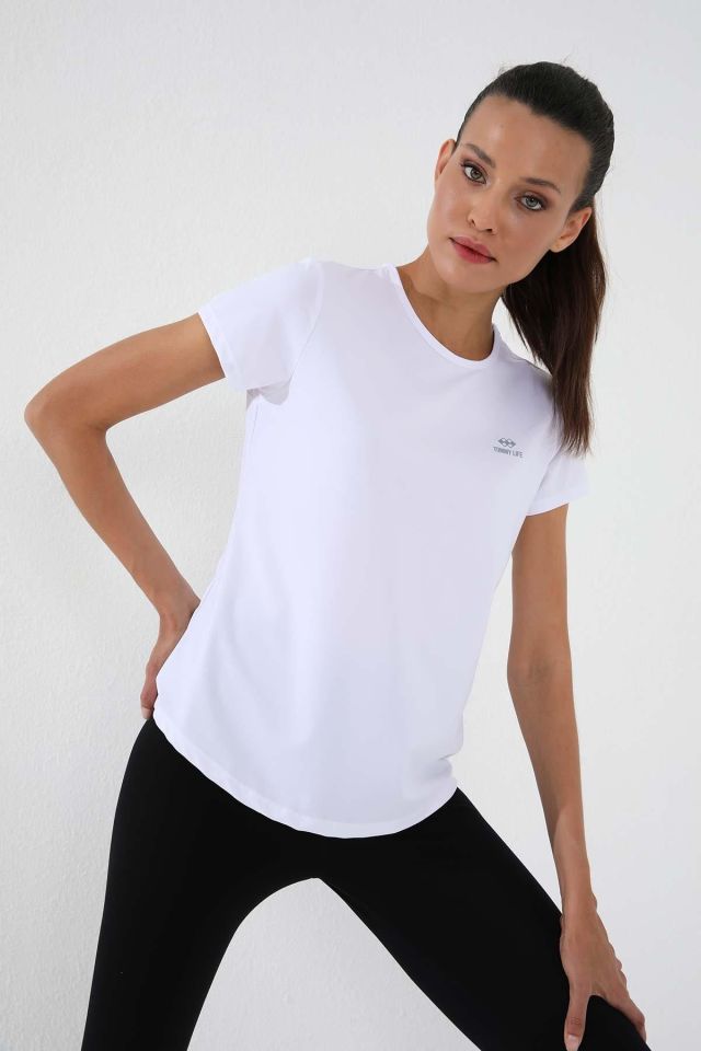 Tommy Life Beyaz Basic Kısa Kol Standart Kalıp O Yaka Kadın T-Shirt - 97144