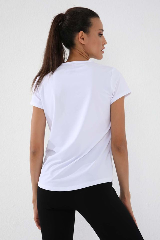Tommy Life Beyaz Basic Kısa Kol Standart Kalıp O Yaka Kadın T-Shirt - 97144