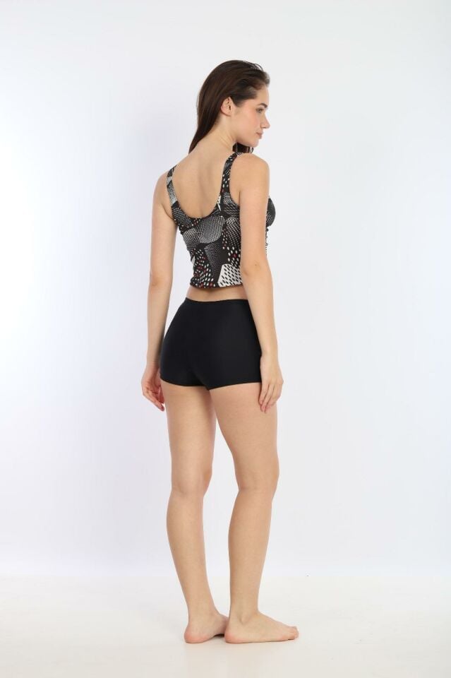 Kadın Desenli Şortlu Tankini Bikini 2779