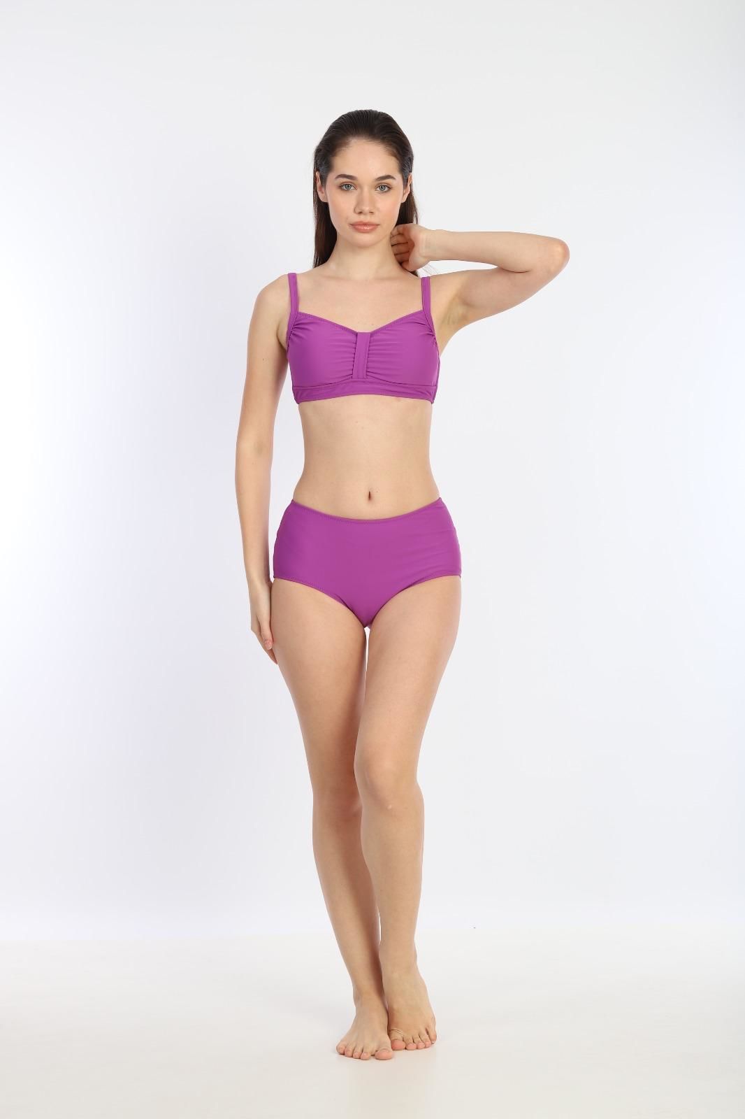 Kadın İnce Askılı Ayarlanabilir Bikini 7277MOR
