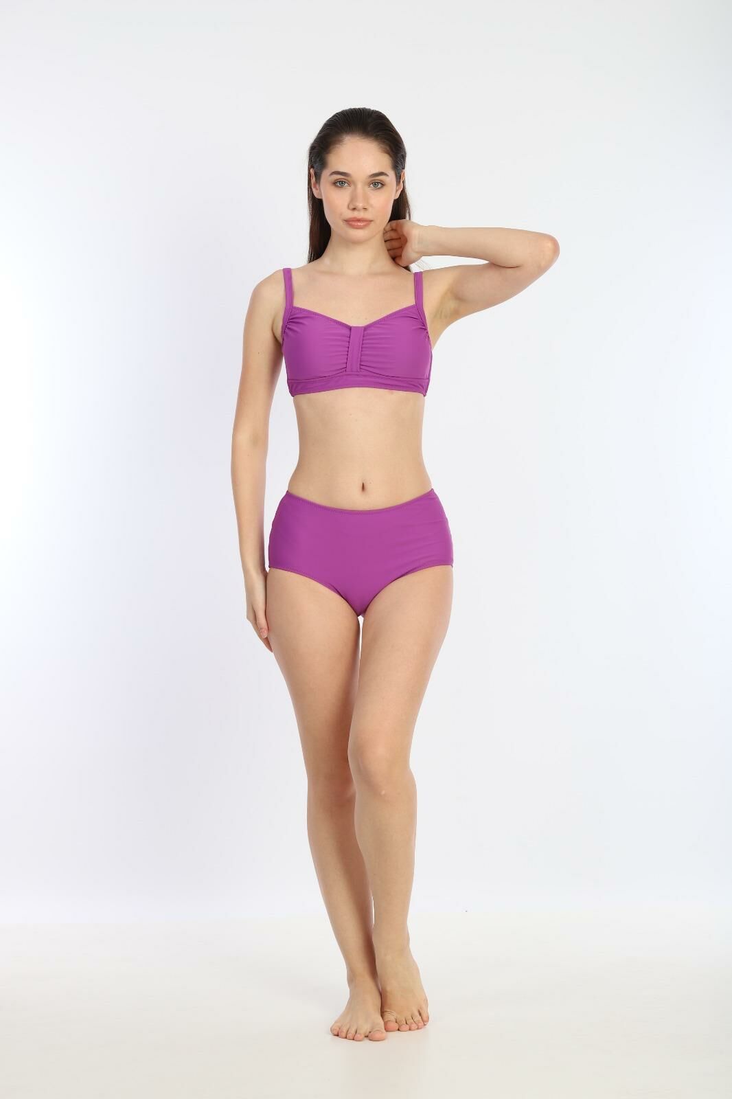 Kadın İnce Askılı Ayarlanabilir Bikini 7277MOR