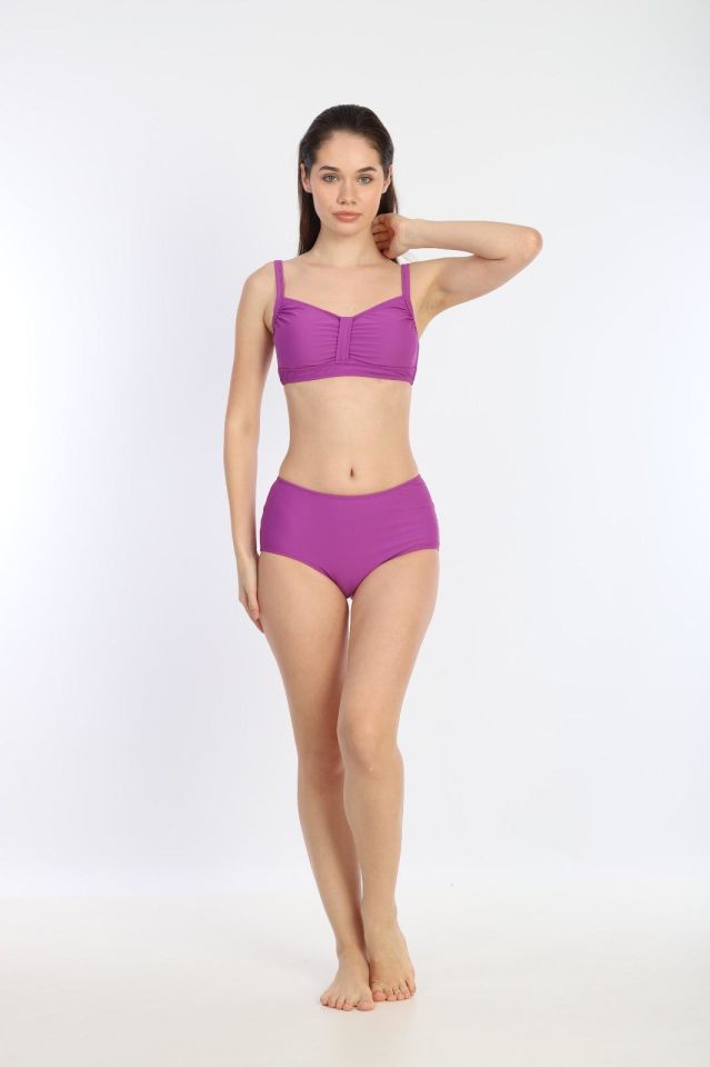 Kadın İnce Askılı Ayarlanabilir Bikini 7277MOR