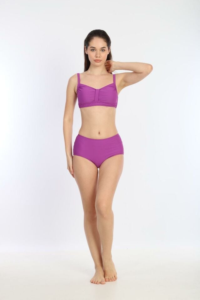 Kadın İnce Askılı Ayarlanabilir Bikini 7277MOR