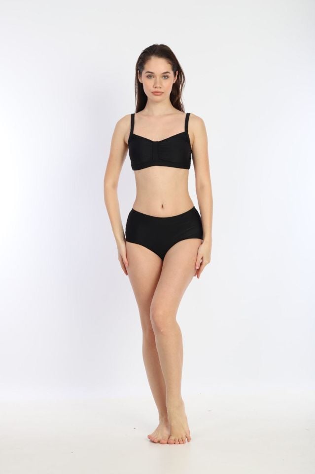 Kadın İnce Askılı Ayarlanabilir Bikini 7277 SİYAH
