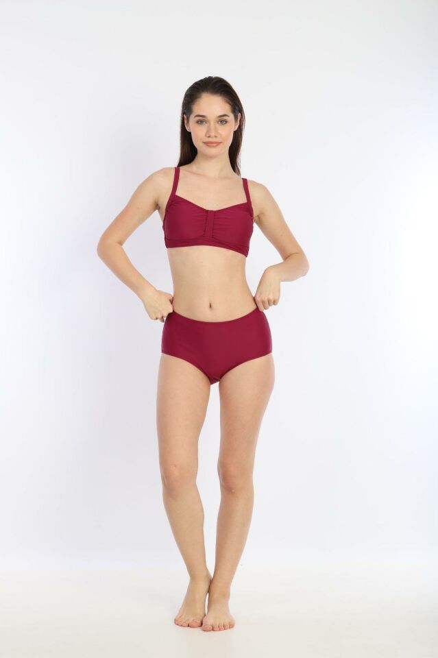 Kadın İnce Askılı Ayarlanabilir Bikini 7277 MÜRDÜM
