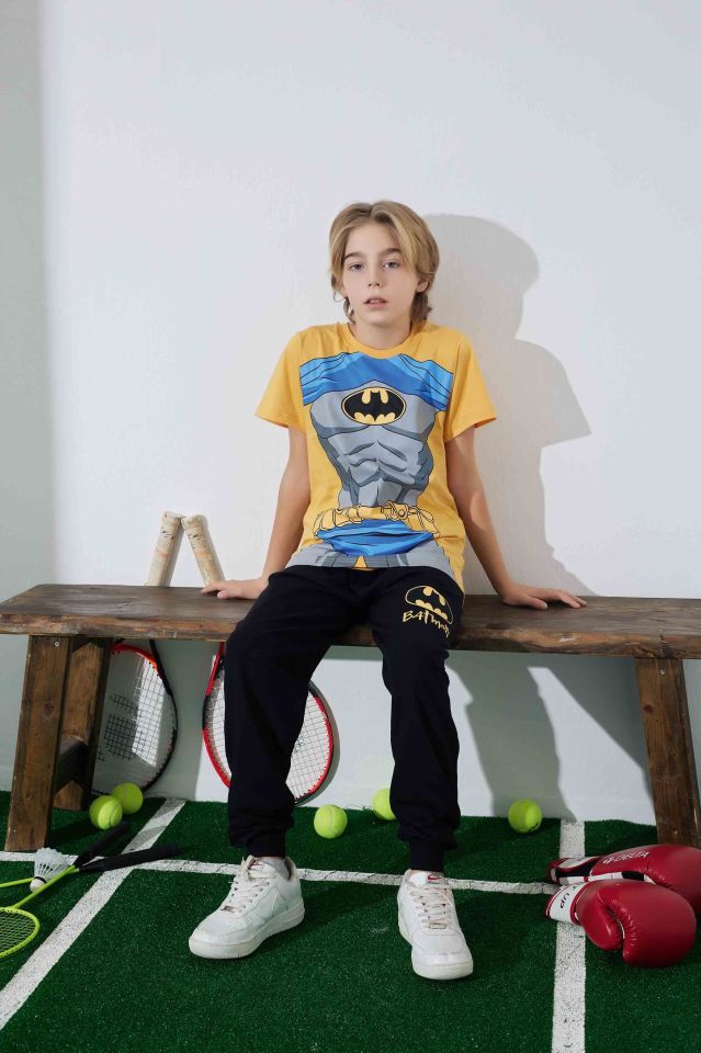 Erkek Çocuk Kısa Kol Penye Pijama Takımı 3984-85SARI