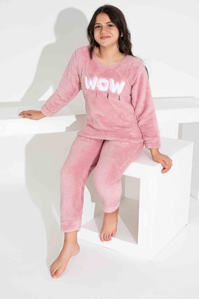 Kız Çocuk Sıcak Tutan Polar Pijama Takımı  2829PK