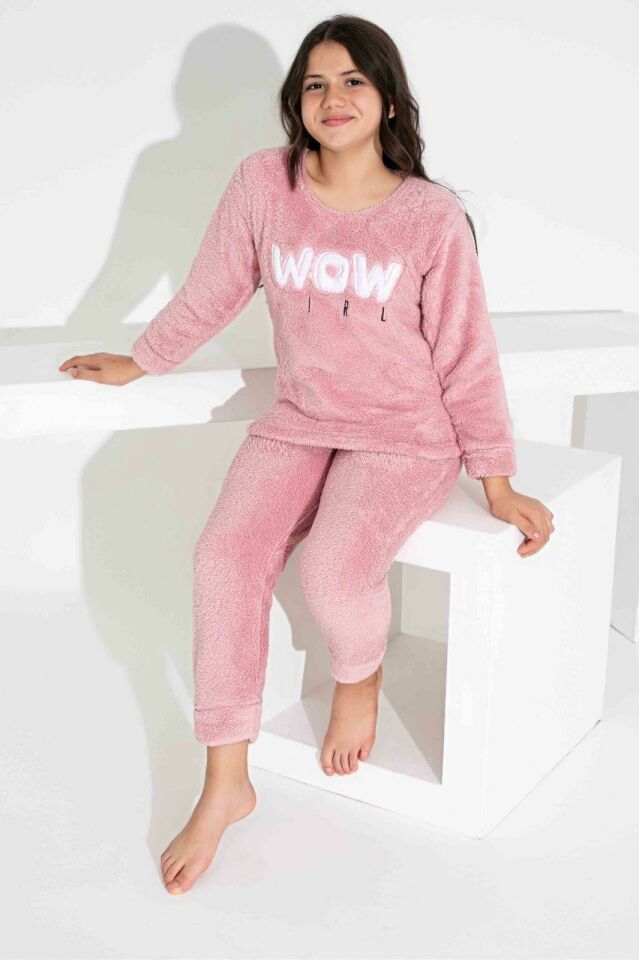Kız Çocuk Sıcak Tutan Polar Pijama Takımı  2829PK