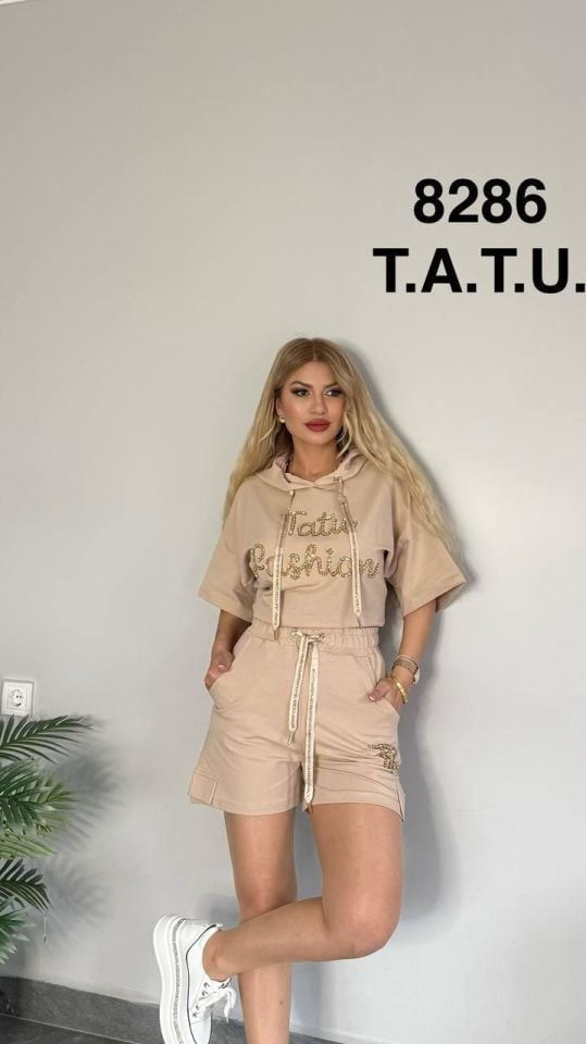 Kadın Yeni Sezon Tarz Şort Takım Alt Üst Takım 8286