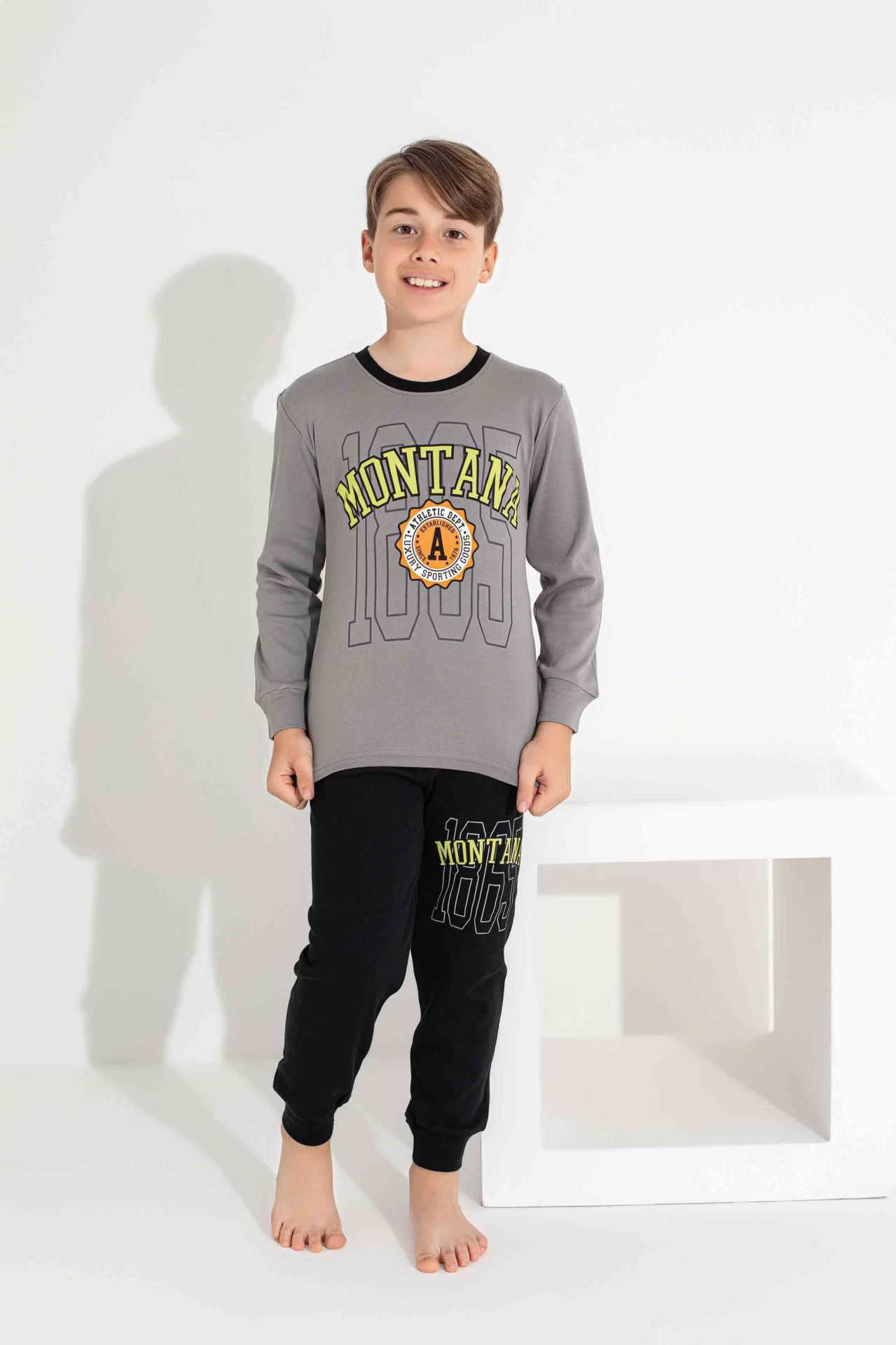 Erkek Çocuk İnterlok Pamuklu Pijama Takımı 7309-G