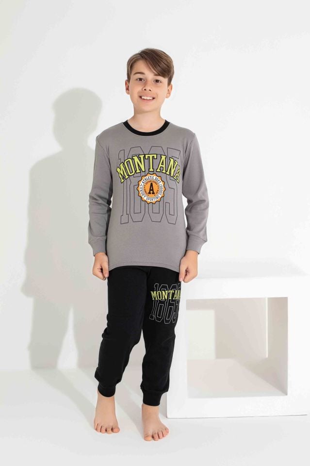 Erkek Çocuk İnterlok Pamuklu Pijama Takımı 7309-G