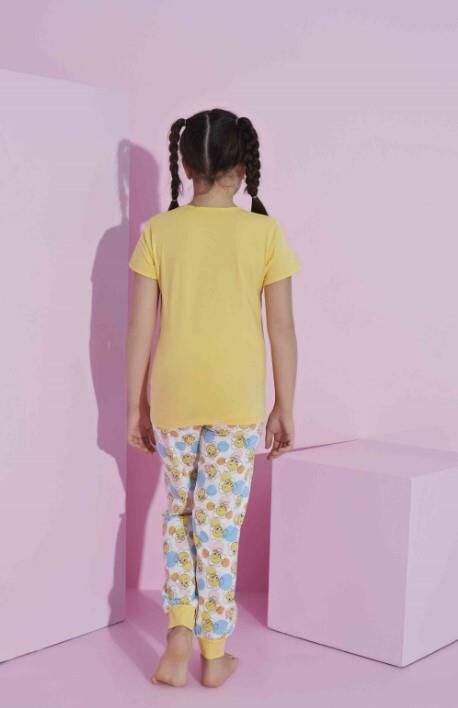 Kız Çocuk Yatan Tweety  Garson Boy Kısa Kol Pijama Takımı 260404