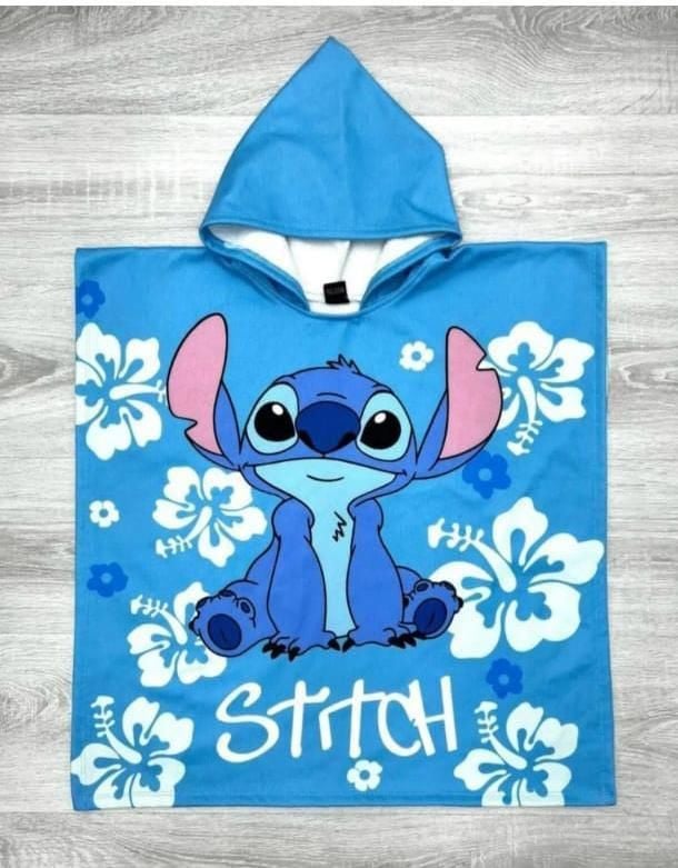 Stitch Baskılı Kız Çocuk Panço 0030TRKZ