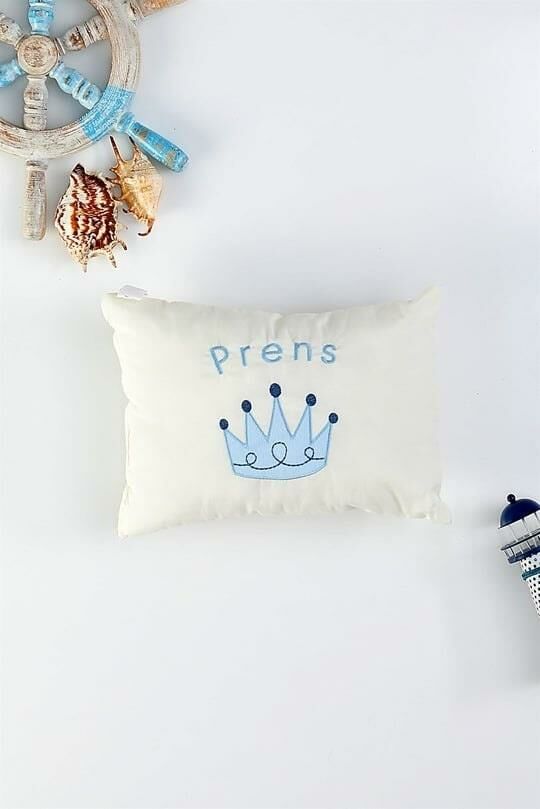 Erkek Bebe Çocuk Prens Baskılı Yastık 534-m