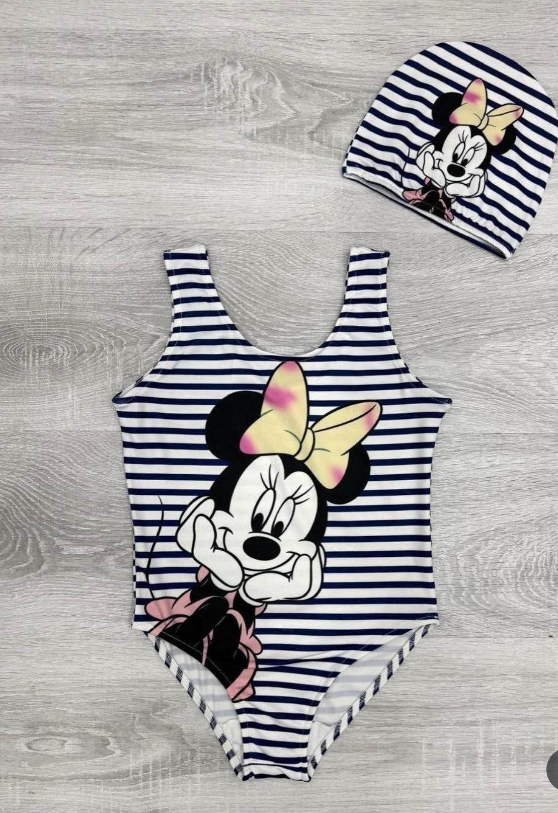 Mickey Baskılı Kız Çocuk Boneli Lacivert  Mayo 575