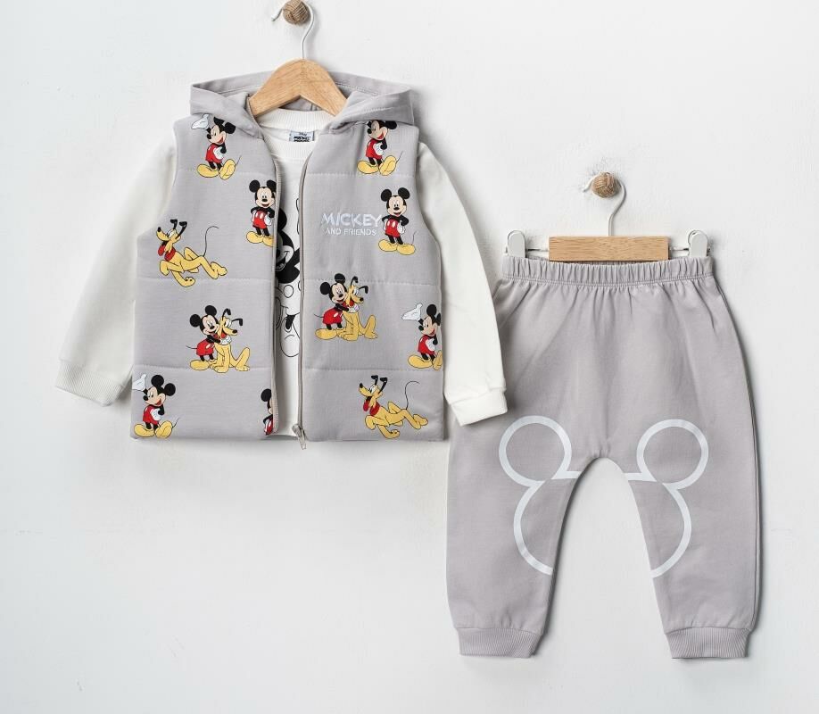Erkek Bebek 3’lü – Yelek, Sweatshirt & Alt Takım 07173G