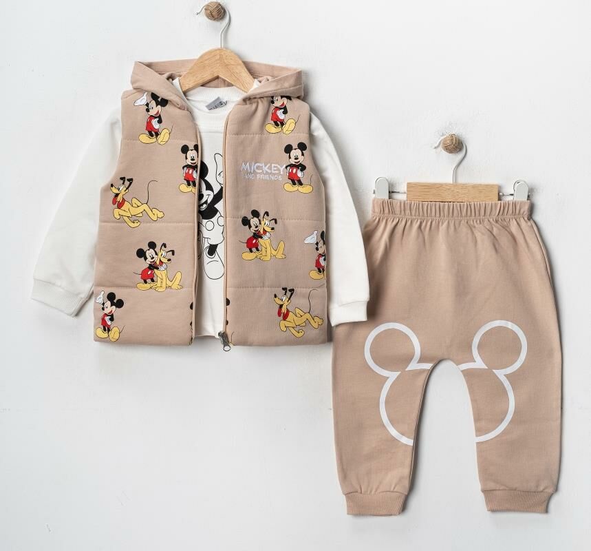 Erkek Bebek 3’lü – Yelek, Sweatshirt & Alt Takım 07173B