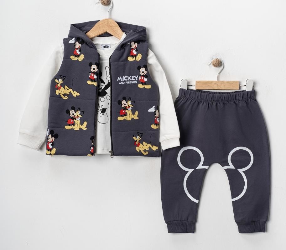 Erkek Bebek 3’lü – Yelek, Sweatshirt & Alt Takım 07173A