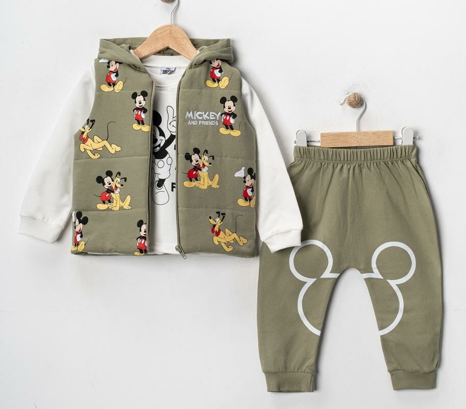 Erkek Bebek 3’lü – Yelek, Sweatshirt & Alt Takım 07173Y