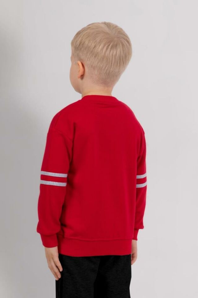 Erkek Çocuk 3 İplik Sweatshirt & Siyah Eşofman Altı 2’li Takım – Spor Günlük Kombin 4073KI