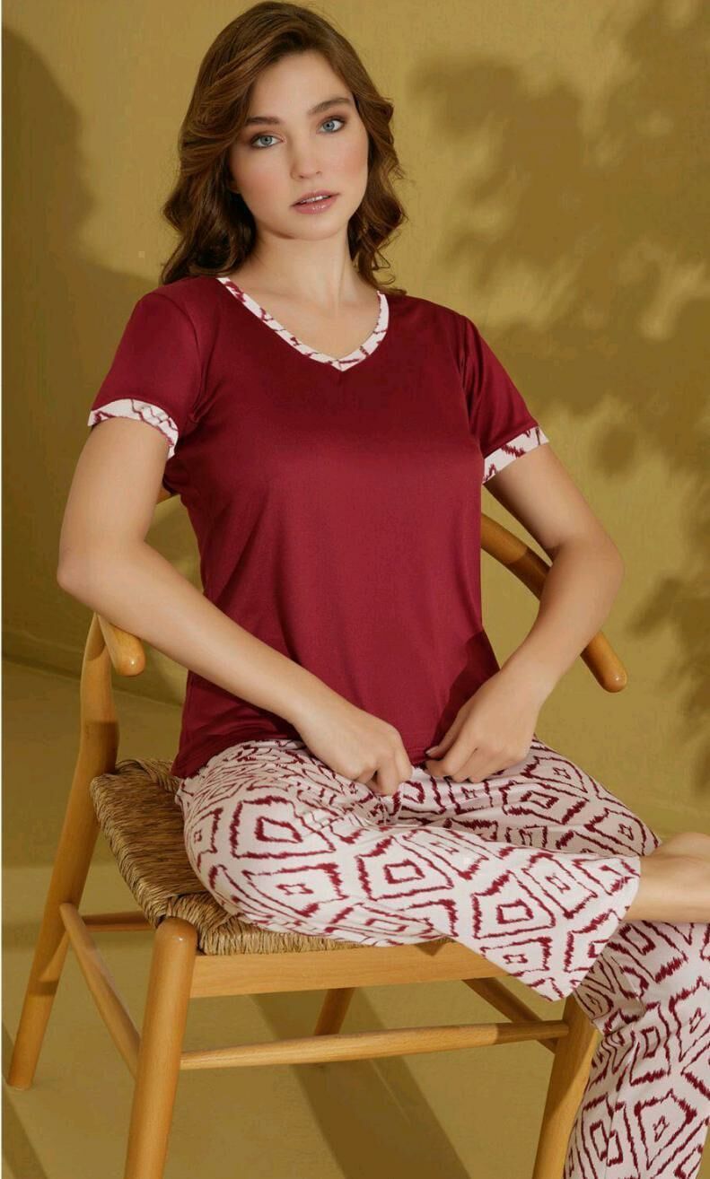 SEAMLİFE Kadın Kısa Kol Pijama Takımı Alt Üst Takım 1544