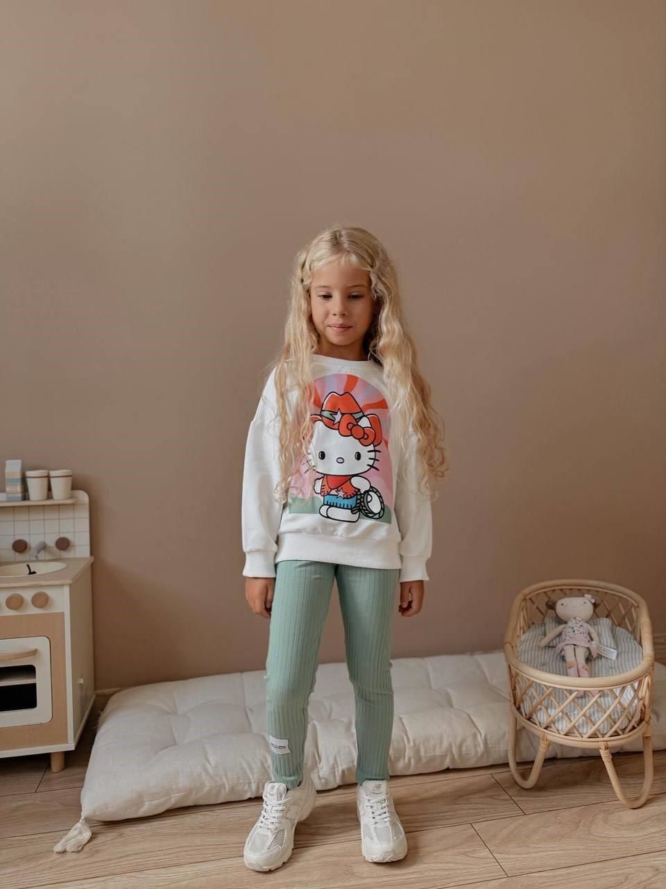 Kız Çocuk Baskılı Sweatshirt - Tayt 4037 Y