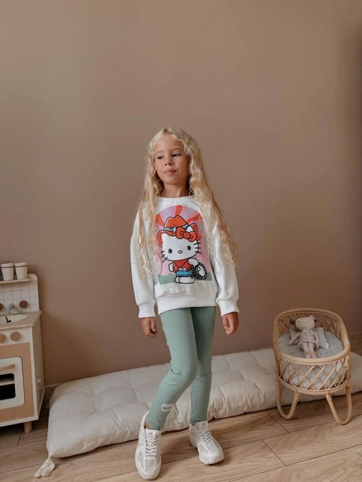 Kız Çocuk Baskılı Sweatshirt - Tayt 4037 Y