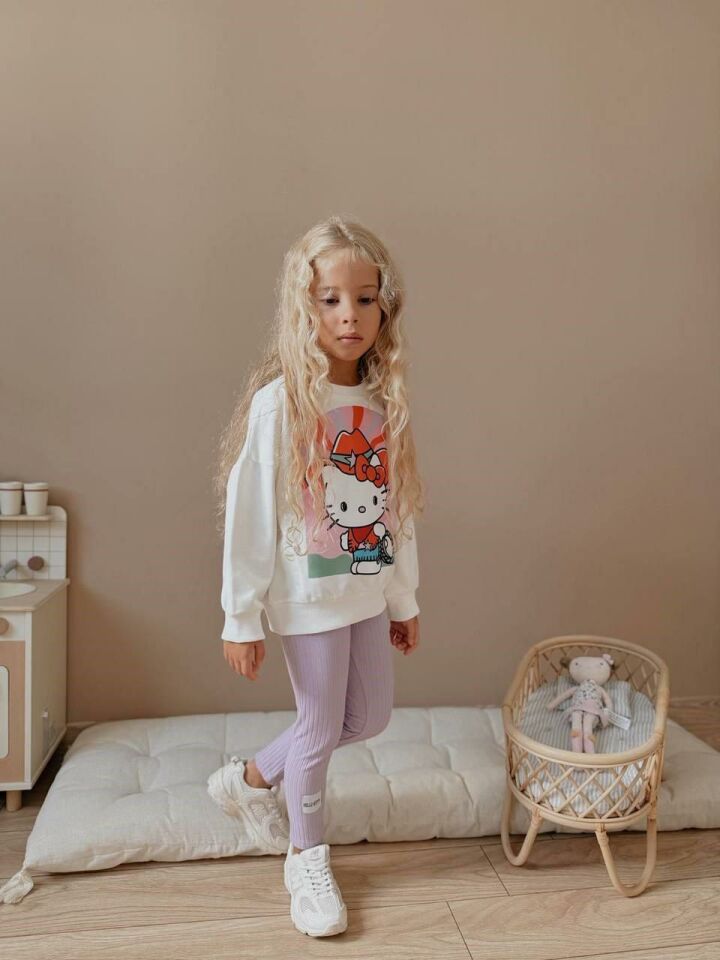 Kız Çocuk Baskılı Kız Çocuk Sweatshirt - Tayt 4037 L