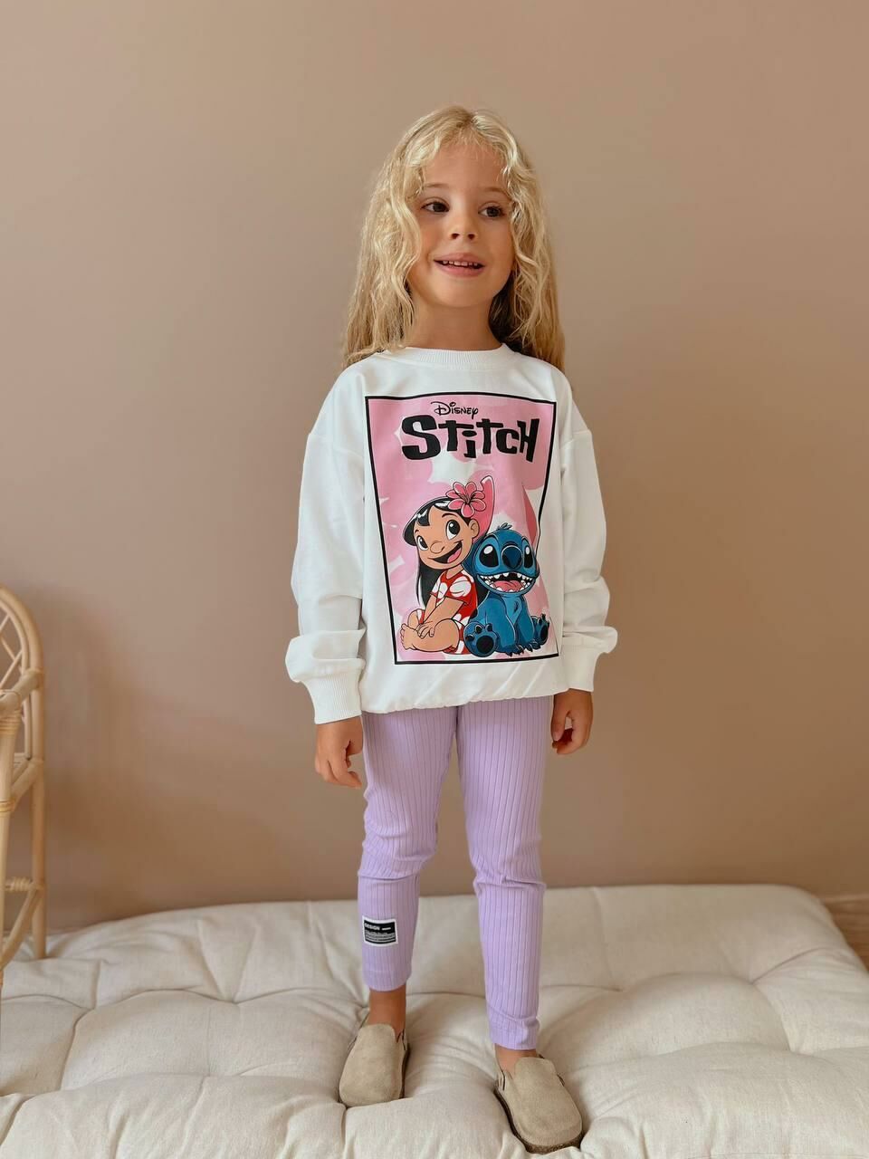 Kız Çocuk Stitch Baskılı Taytlı Takım 1513-L