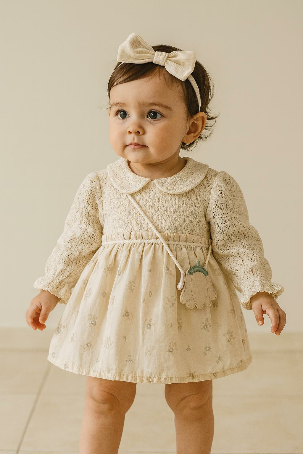 Kız Bebek Çocuk Müslin Astarlı Elbise 1033