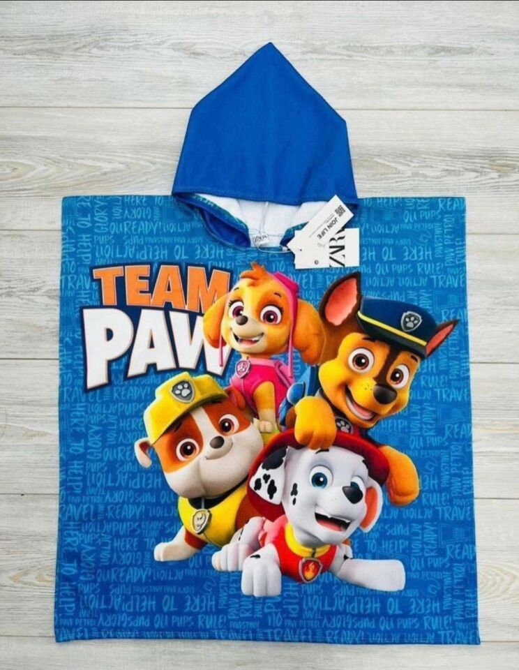 Erkek Çocuk Paw Team Baskılı Panço Havlu 1441