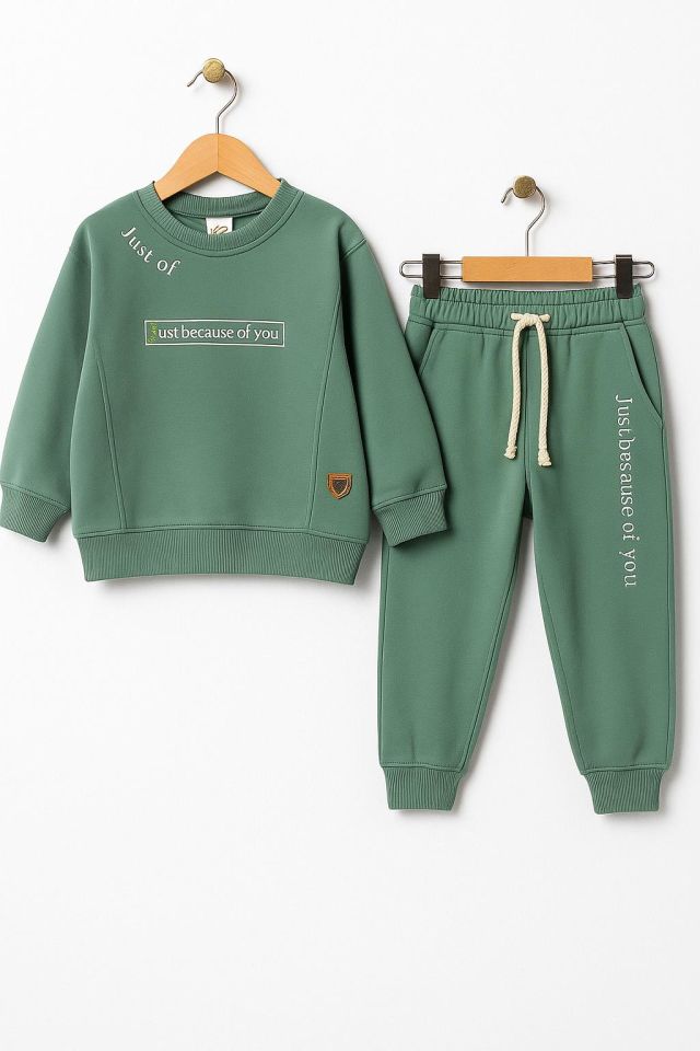 Erkek Çocuk 3 İplik Şardonlu Eşofman Takımı – 10686Y