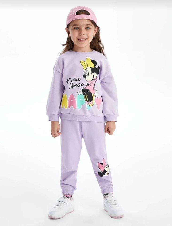 Kız Çocuk Minnie Mouse Baskılı 2’li Eşofman Takımı – 0017L