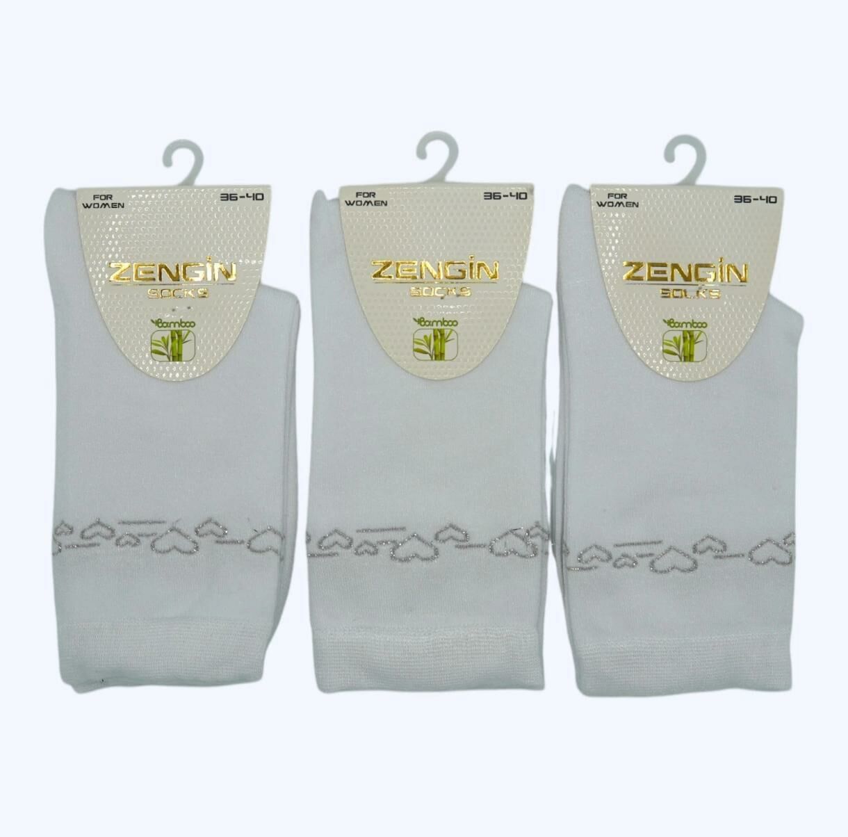 Bamboo 3'lü Love Kadın Soket Çorap 3300 B