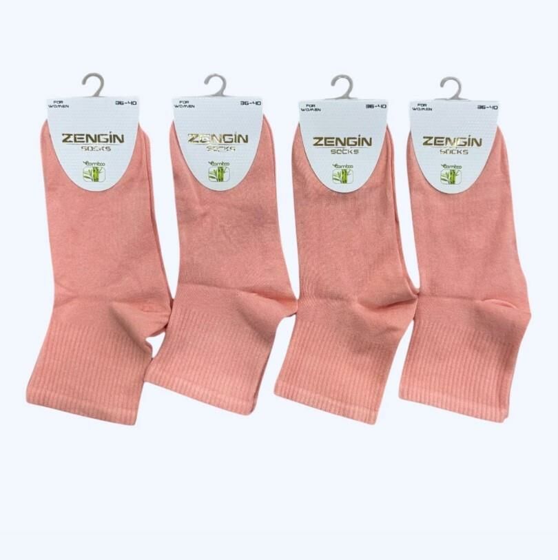 Kadın 4'lü Bamboo Tenis Kısa Konç 3306-S