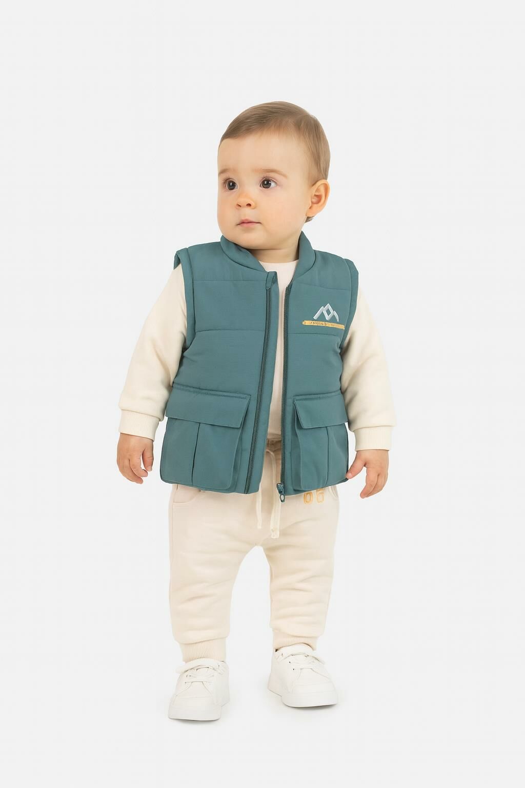 Erkek Çocuk Şişme Yelekli 3'lü Takım – Sweatshirt -Yelek ve Eşofman Altı 251037Y