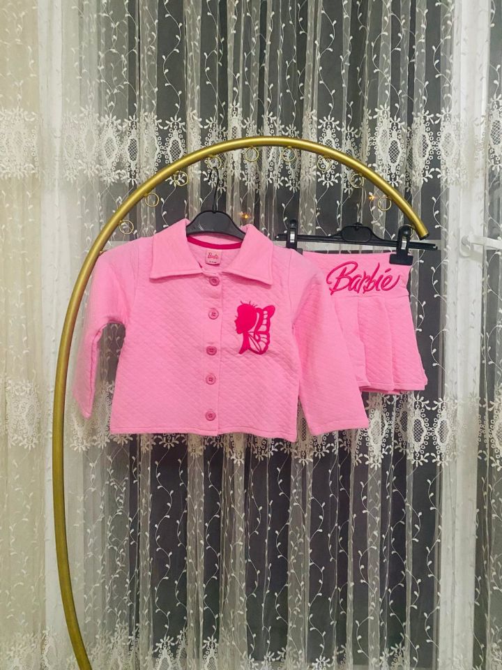 Kız Çocuk Hırkalı Etekli Takım Pembe 2510 Pembe