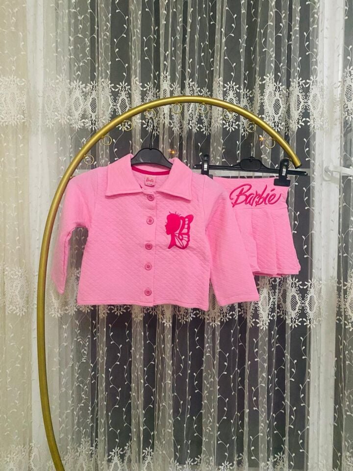 Kız Çocuk Hırkalı Etekli Takım Pembe 2510 Pembe