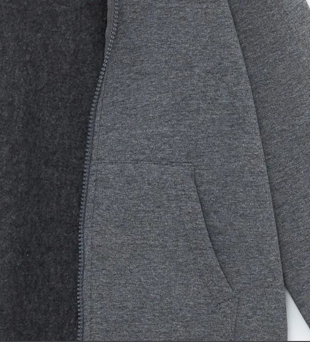3 İPLİK Kapüşonlu  Uzun Kollu Şardonlu KIZ/ERKEK Çocuk Fermuarlı Sweatshirt 0504