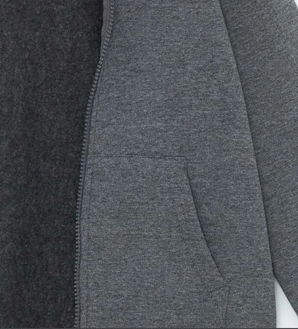 3 İPLİK Kapüşonlu  Uzun Kollu Şardonlu KIZ/ERKEK Çocuk Fermuarlı Sweatshirt 0504
