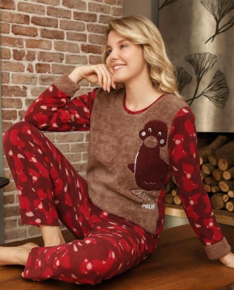Kadın Polar Pijama Takımı – Yumuşak, Sıcak ve Rahat Ev Giyim 13235-42235