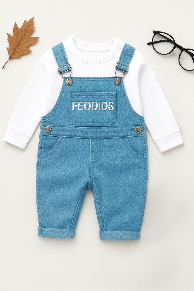 Bebek Uzun Kollu Tişört ve Salopet Takımı 0323