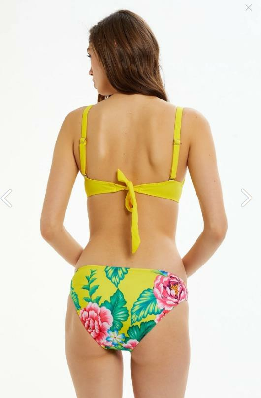 ARGENTO Sarı Çiçek Desenli Kaplı Bikini Takımı 7178