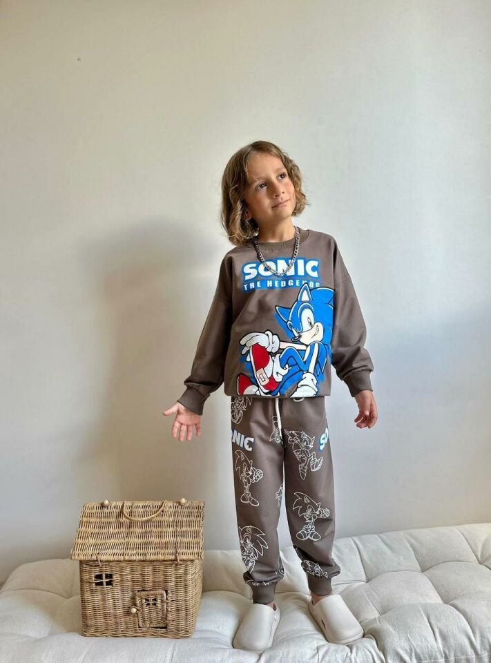 Erkek Çocuk Sonic Baskılı Alt Üst Takım -4069-k