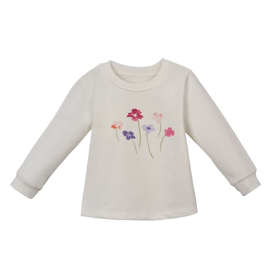 Kız Bebek 3’lü Kombin – Çiçek Desenli Mont, Baskılı Uzun Kol Tişört ve Kot Pantolon 243254