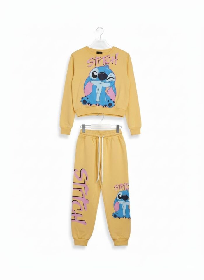 Kız Çocuk Alt Üst  Eşofman Takımı - Sarı-57096