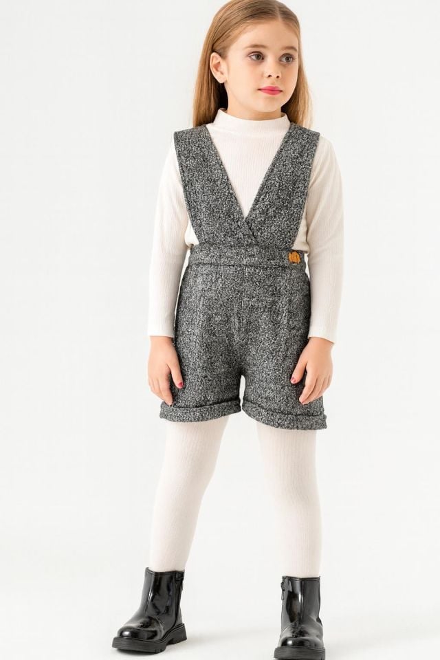 Kız Çocuk Salopet Takım Külotlu Çoraplı | 3'Lü Kombin Takım 1552 G