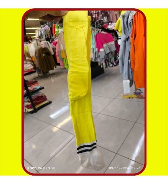 Kız Çocuk Sarı Çanta+ Çorap Kot Jile Elbise Takım 12073