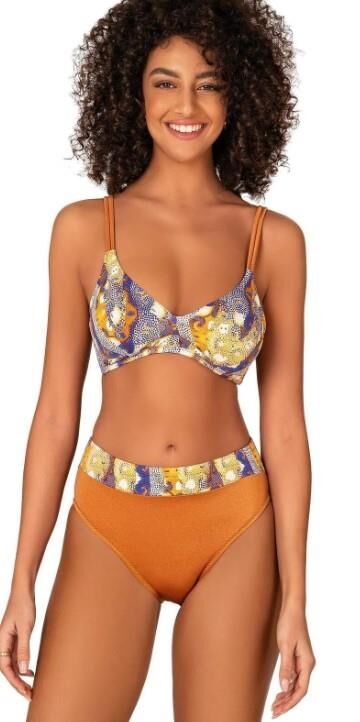 Endeep Kadın Biye Detaylı Toparlayıcı Desenli Bikini Takımı 22329